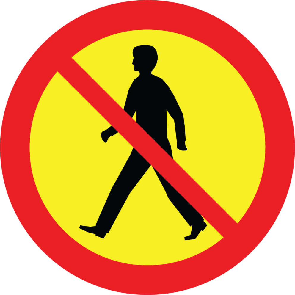 Pedestrians please don't walk on riding tracks