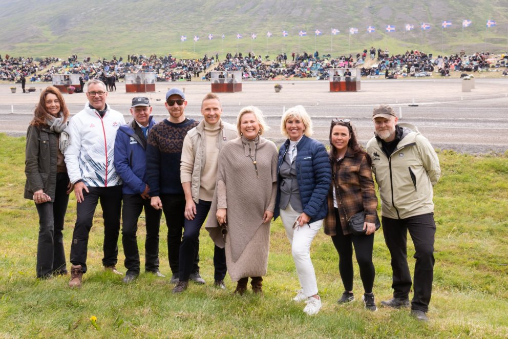 Þessi fína mynd var tekin við komu þeirra hjóna á Landsmót. Mynd Malen Áskelsdóttir