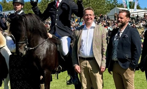 Safír and Siggi Matt won the B-flokkur at Landsmót 2024