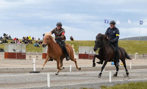 Konráð Valur á Kjark og Sigurbjörn Bárðarson og Vökull. Mynd Freydís Bergsdóttir