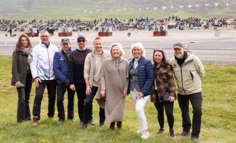 Þessi fína mynd var tekin við komu þeirra hjóna á Landsmót. Mynd Malen Áskelsdóttir